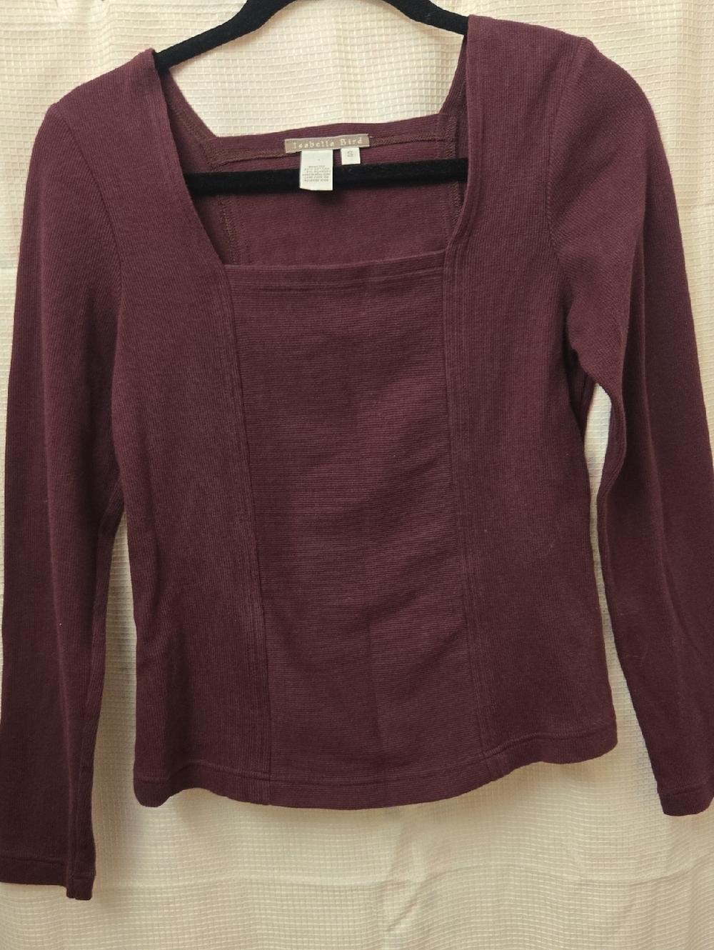 Isabella Bird Square-Neck Long Sleeve Top in Plum